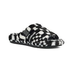 UGG AUS Fluff You Checks Slip On Slides Slippers Casual Cozy Shoes